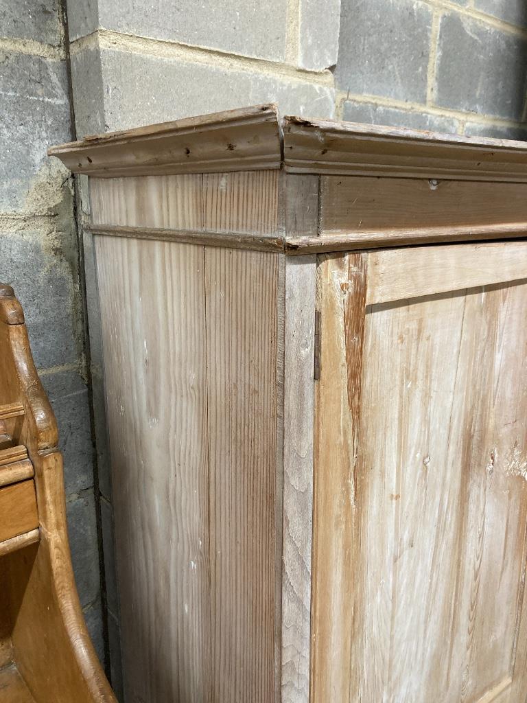 A Victorian pine two door cupboard, width 120cm, depth 45cm, height 170cm